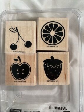 Stampin' Up! Retired Tart & Tangy Fruit Stamp Set of 4- NEW UNUSED